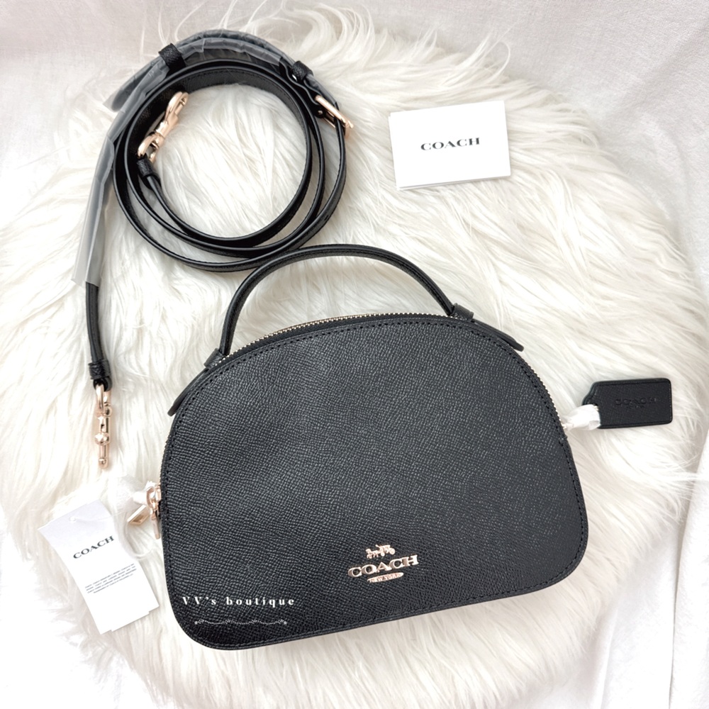 NWT Coach Serena Satchel Crossbody Top Handle Saffiano Leather Black 1589